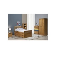 Verona Design Ferrara Captain's Single Storage Bed with 4 Drawers in Antique Pine