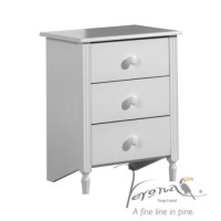 Verona Design Florence 3 Drawer Bedside Cabinet in White