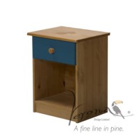 Verona Design Verona 1 Drawer Bedside Table in Antique Pine and Red