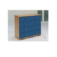 Verona Design Verona 4 Drawer Chest in Antique Pine and Blue