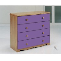 Verona Design Verona 4 Drawer Chest in Antique Pine and Lilac