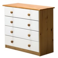 Verona Design Verona 4 Drawer Chest in Antique Pine and White