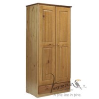 Verona Design Verona 2 Door 1 Drawer Wardrobe in Antique Pine