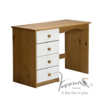 Verona Design Verona 4 Drawer Dressing Table in Antique Pine and White