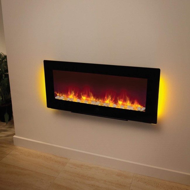 GRADE A1 - Be Modern Amari Electric Wall Mounted or Free Standing Fire in Black