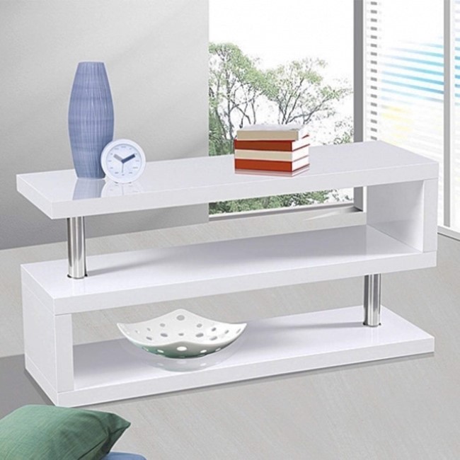 Miami TV Stand in White High Gloss