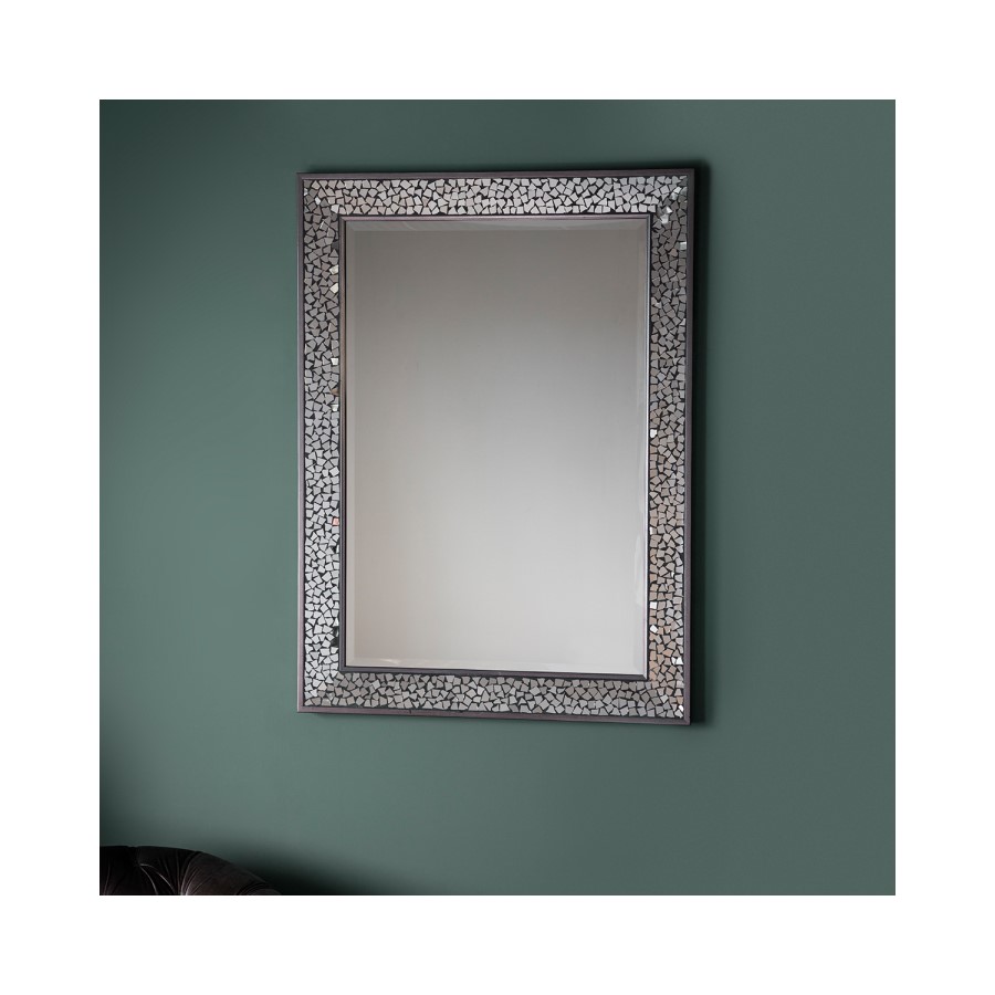Bronte Rectangle Mirror with mosaic effect frame