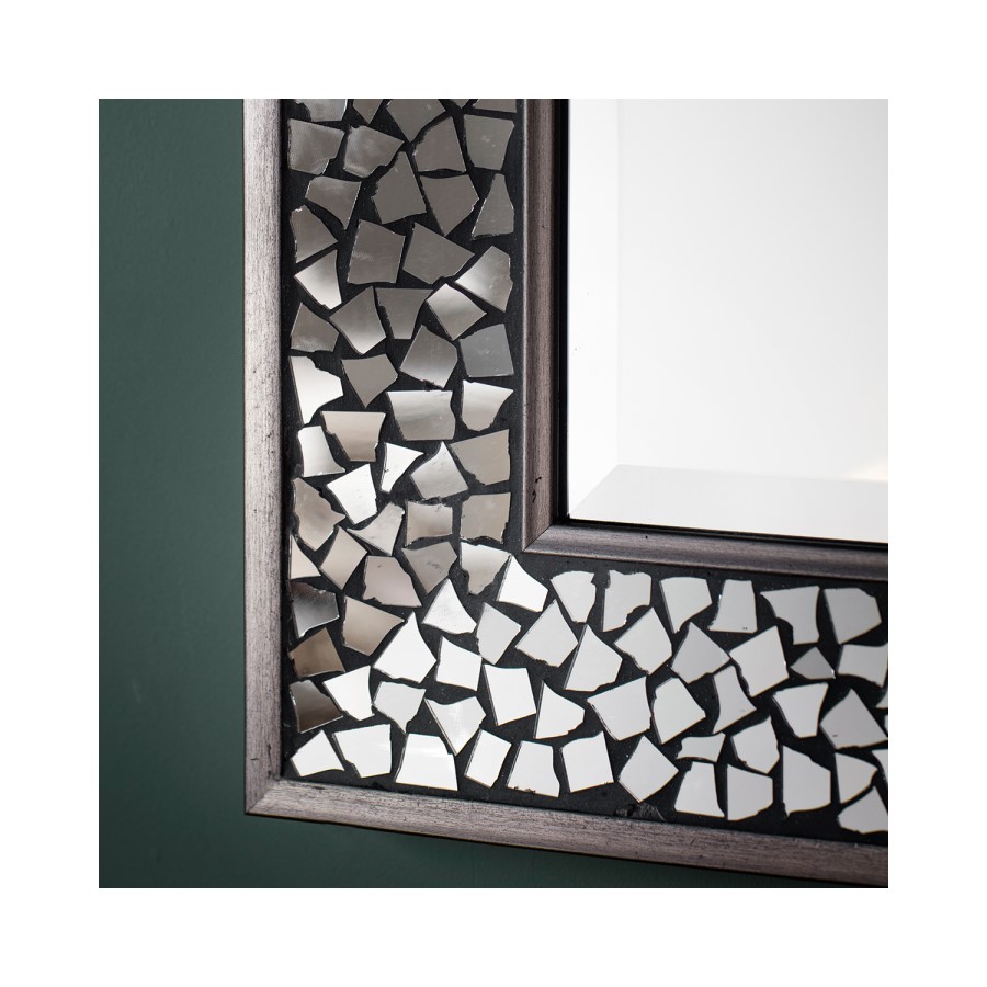 Bronte Rectangle Mirror with mosaic effect frame