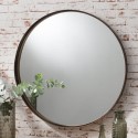 FOL100027 Round Wall Mirror with Bronze Frame - Caspian House