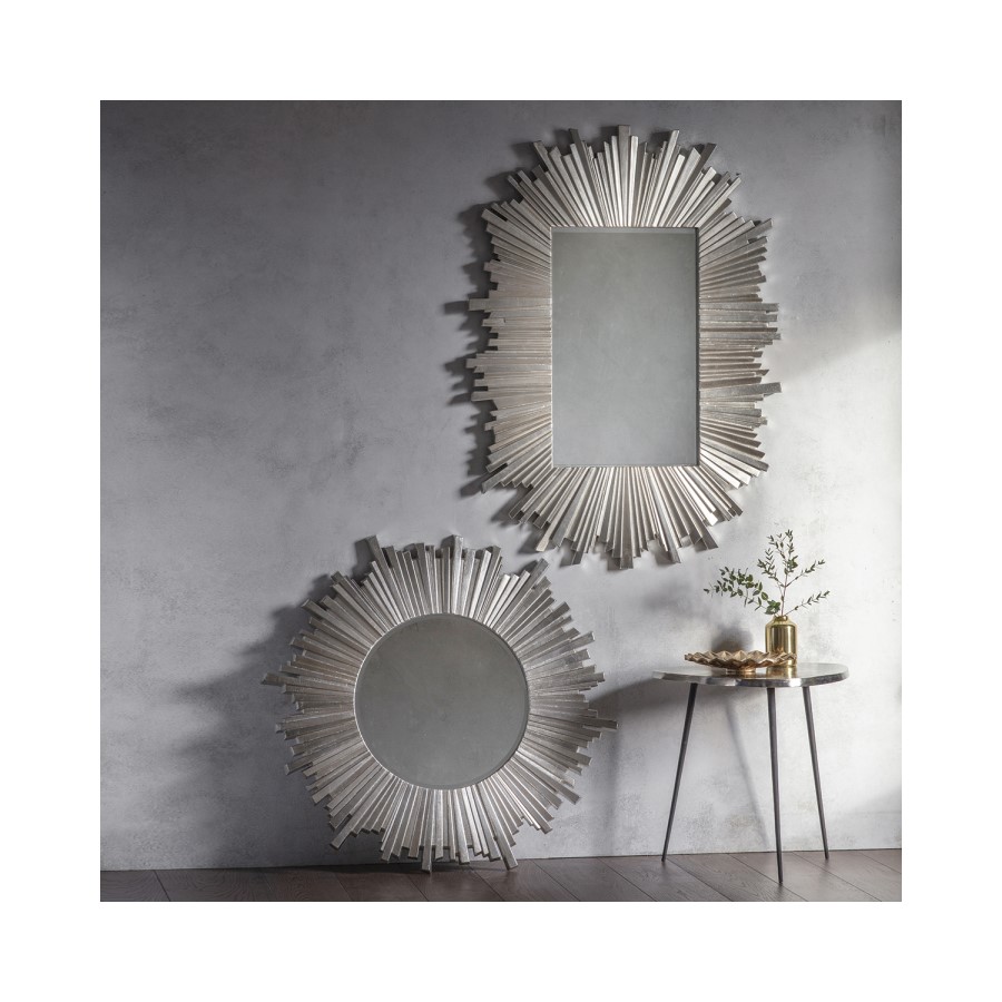 Herzfeld Rectangular Pale Gold Wall Hanging Mirror 