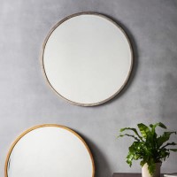 Round Antique Silver Mirror - Caspian House