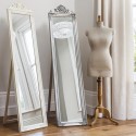 FOL100036 Wood Cheval Freestanding White Mirror - Caspian House