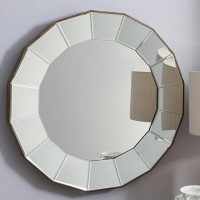 Lindley Angled Glass Round Wall Mirror 