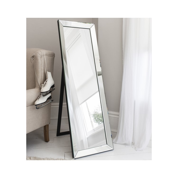 Luna Cheval Rectangle Mirror with Mirrored Frame - Caspian House 