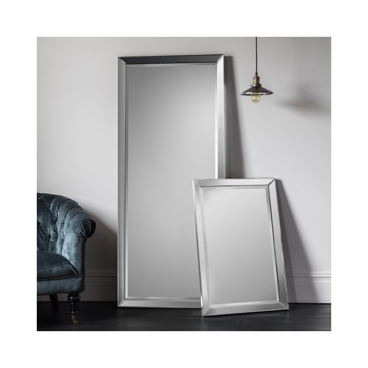 Rectangle Leaner Mirror with Mirrored Frame - Caspian House