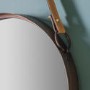 Set of 2 Round Mirrors Leather Hanging Strap - Caspian House