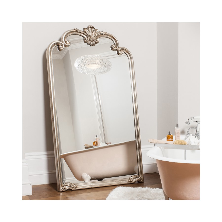 Silver Leaner Mirror 184cm by 104cm- Caspian house