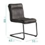 Real Leather Upholstered Dining Chair in Antique Ebony - Caspian House