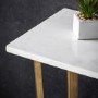 Gold Metal Console Table with Marble Top - Caspian House