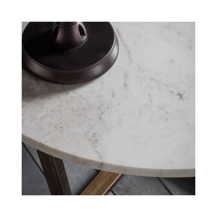Cleo Round Coffee Table With Marble Top