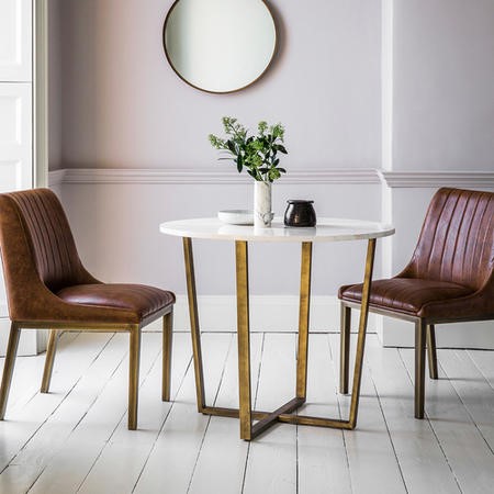 Cleo Round Industrial Dining Table With Marble Top Furniture123 Cleo Round Industrial Dining Table With Marble Top
