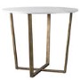 Gallery Cleo Round Industrial Dining Table with Marble Top