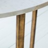 Gallery Cleo Round Industrial Dining Table with Marble Top