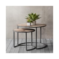 Douglas Wood Top Nest of 2 Tables