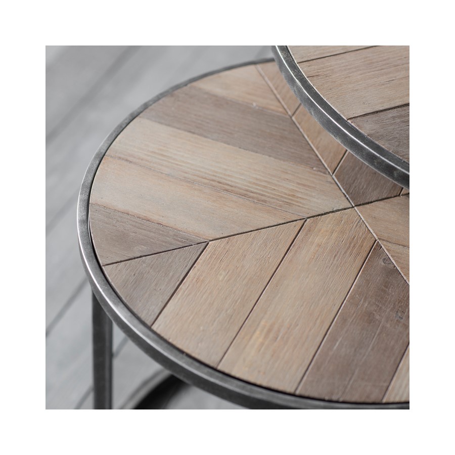 Douglas Wood Top Nest of 2 Tables