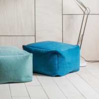 Elder Square Bean Bag Chair in Teal Green