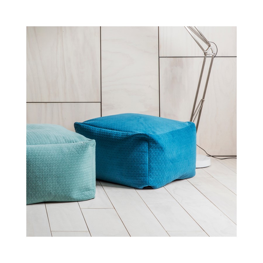 Elder Square Bean Bag Chair in Teal Green