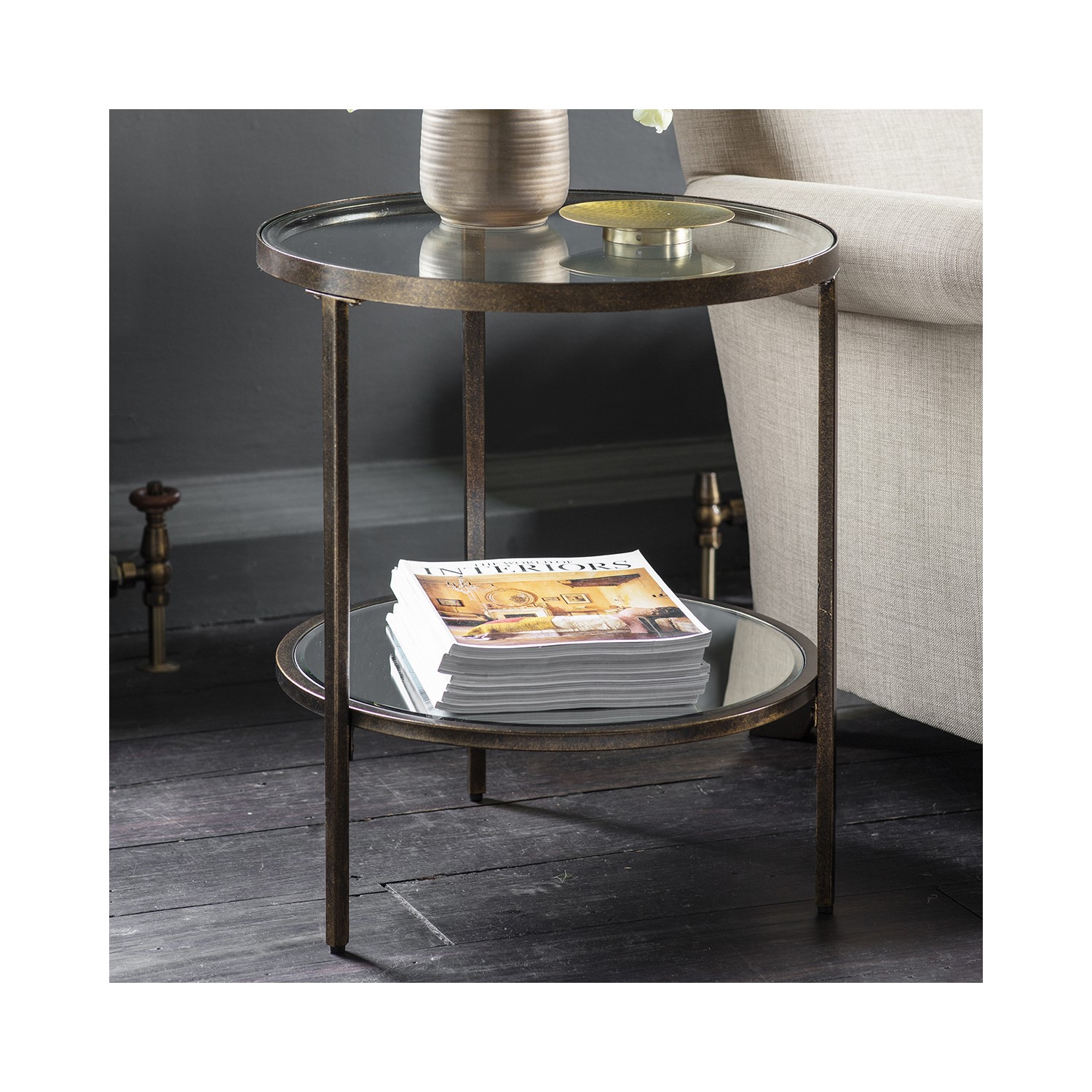 Photo of Hudson glass side table in bronze - caspian house