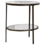 Round Bronze Glass Top Side Table with Storage - Hudson