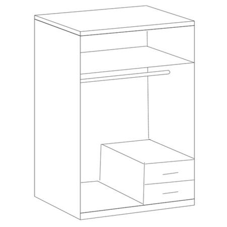 Evoque High Gloss White Double Wardrobe with Chrome Trims
