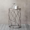 Rowell Glass Top with Twisted Metal Side Table