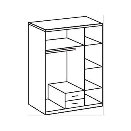 GRADE A2 - Evoque Large High Gloss White Wardrobe with Chrome Trims