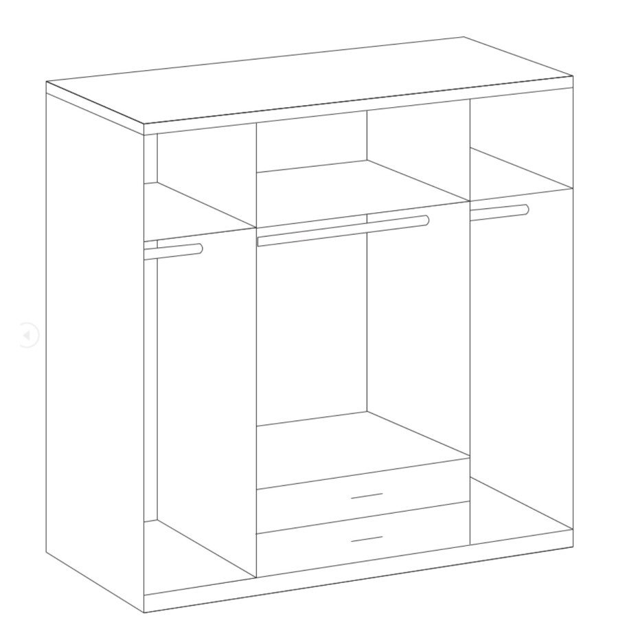 GRADE A3 - Evoque White 4 Door 2 Drawer Wardrobe with Crystal Effect Detail