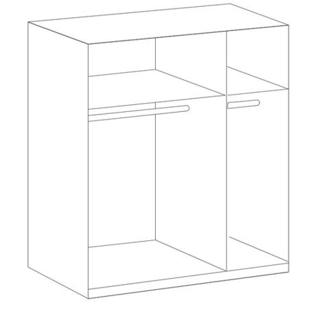 Evoque High Gloss and Oak Effect Triple Wardrobe
