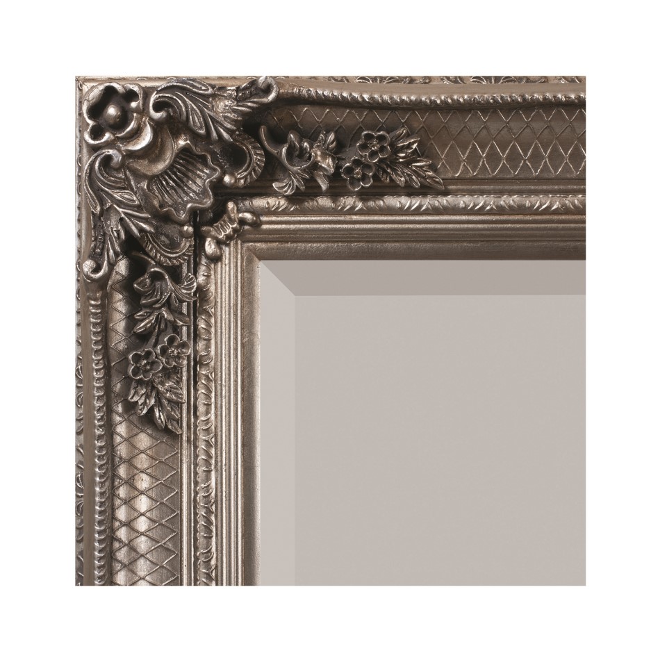 Gallery Abbey Rectangle Leaner Mirror Silver | Furniture123