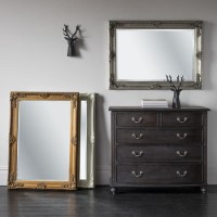 Abbey Rectangle Wall Mirror in Cream 