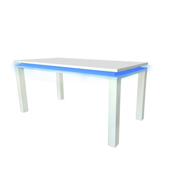 LPD Milano White High Gloss Dining Table with LED Feature