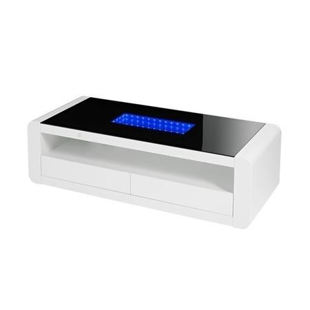 LPD Matrix White High Gloss Coffee Table with Infinity LED lights ...