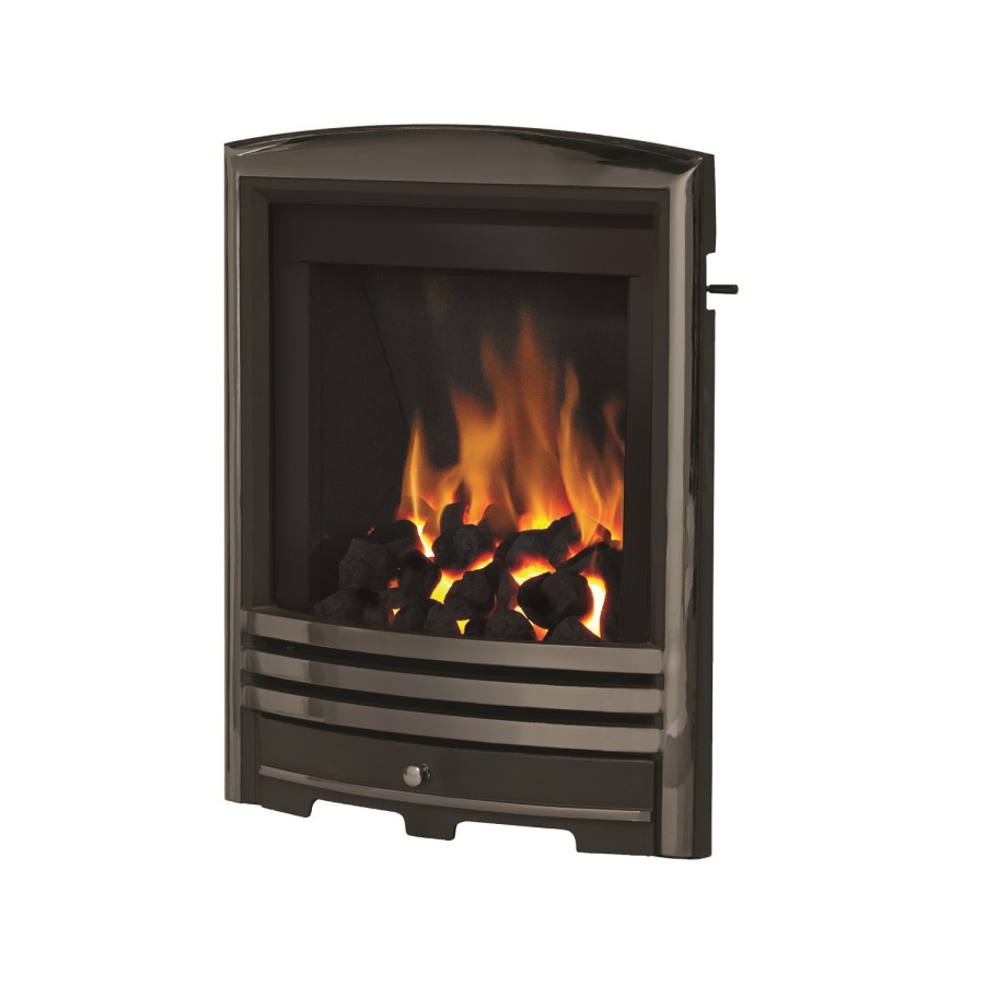 Be Modern Cast Slimline Gas Fire in Nickel Featuring Easy Grip Slide Control