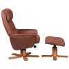 GRADE A1 - Amalfi Swivel Recliner and Footstool in Tan Faux Suede