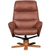 GRADE A1 - Amalfi Swivel Recliner and Footstool in Tan Faux Suede