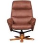 GRADE A1 - Amalfi Swivel Recliner and Footstool in Tan Faux Suede