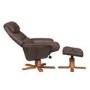 Amalfi Swivel Recliner and Footstool in Brown Faux Suede
