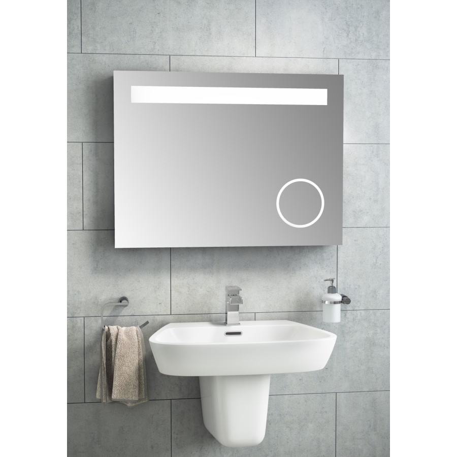 GRADE A1 - LED Illumination Incl Magnifying Mirror De-mist Shaving Socket & Infrared Sensor  Size_ 800x600x4