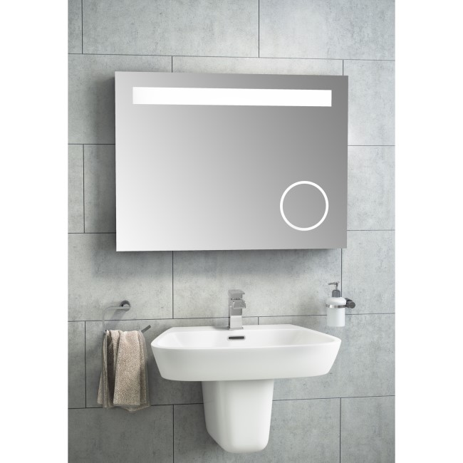 LED Illumination Incl Magnifying Mirror De-mist Shaving Socket & Infrared Sensor  Size_ 800x600x4