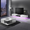 GRADE A1 - Evoque White High Gloss TV Unit with LED Lower Lighting Feature